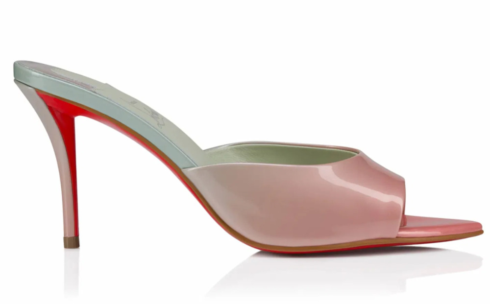 Christian Louboutin Miss Z Mule 80 Pink Green Ombre Backless Sandal Heel Pump 38